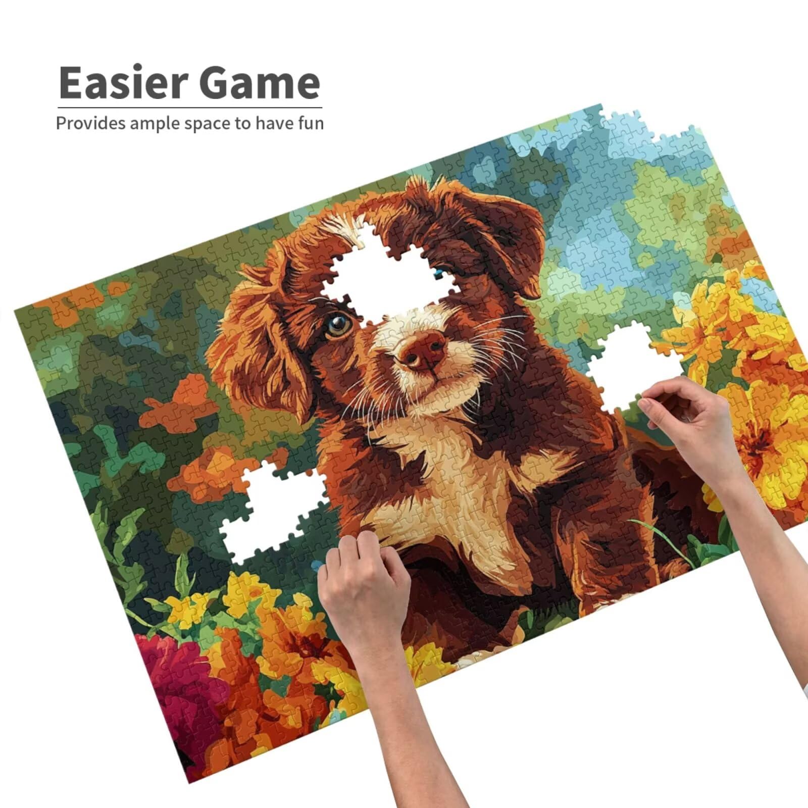 Puzzle z psem, 6000 elementów, puzzle ze zwierzętami, dla dorosłych, z pudełkiem na prezent, duże drewniane puzzle dla dorosłych, gra zręcznościowa dla całej rodziny, prezenty dla kobiet, 105 x 180 cm