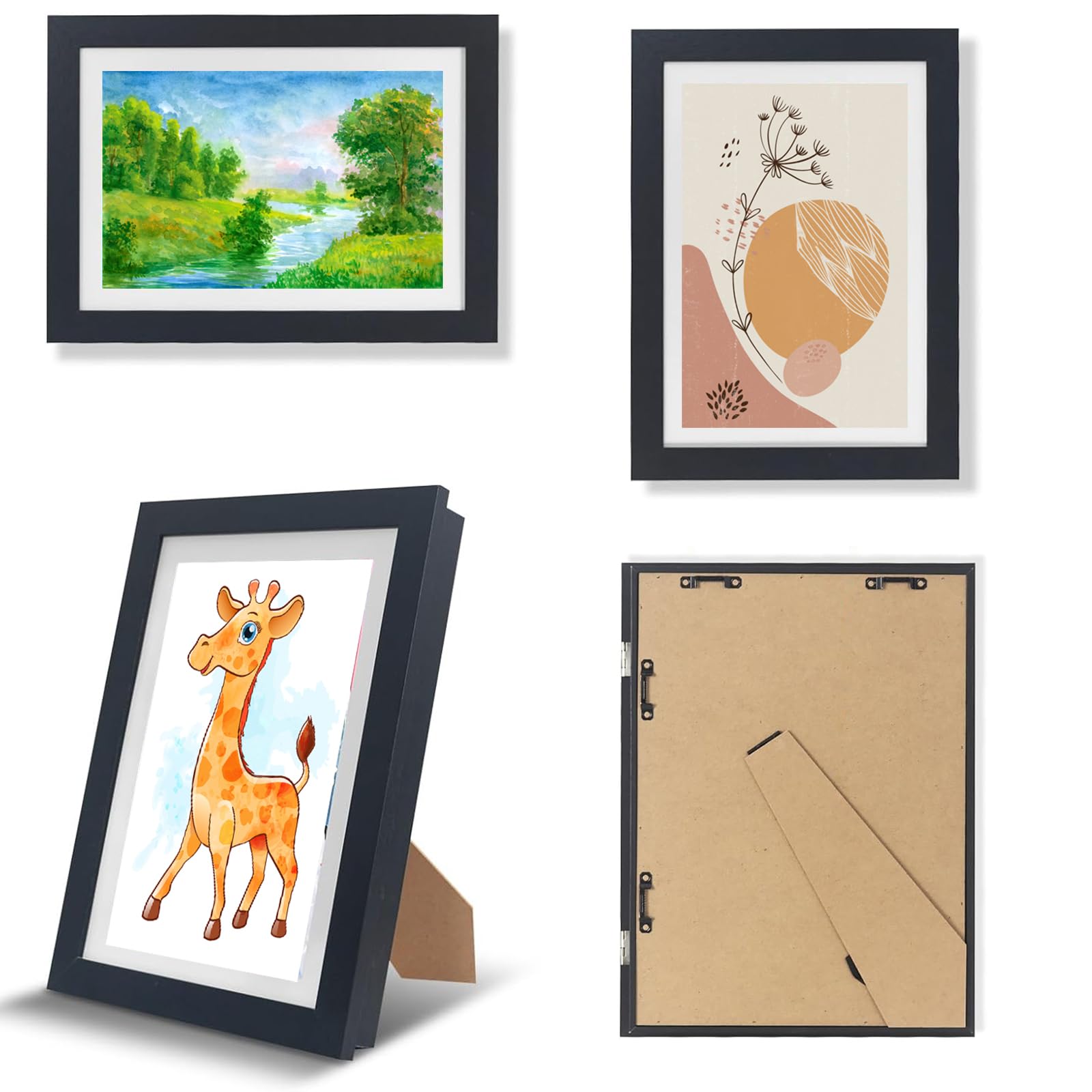 Lukione 2 Stück Bilderrahmen Kinderzeichnungen A4, Frontöffnung Kinder-Kunstwerk Rahmen austauschbar A4 für Kunst Bilder, Handwerk, Kinder-Zeichnung, Portfolio, hält 50-100 Kunstwerke