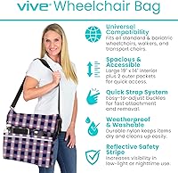 Vista 110 de Bolsa para silla de ruedas, Floral púrpura