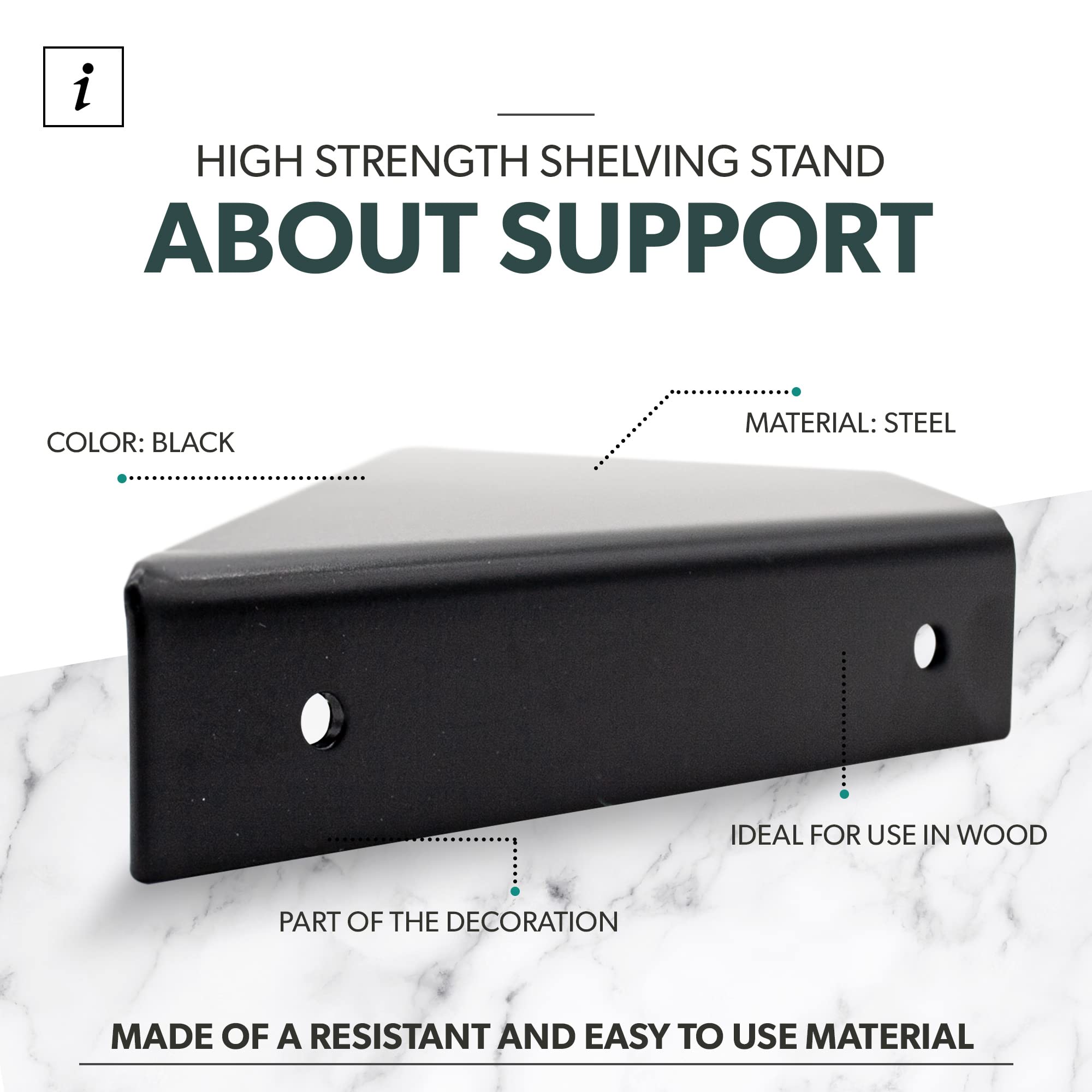 DOJA Regalhalterung 4-tlg - Schwerlast Winkel 20x20cm Für Wandregale