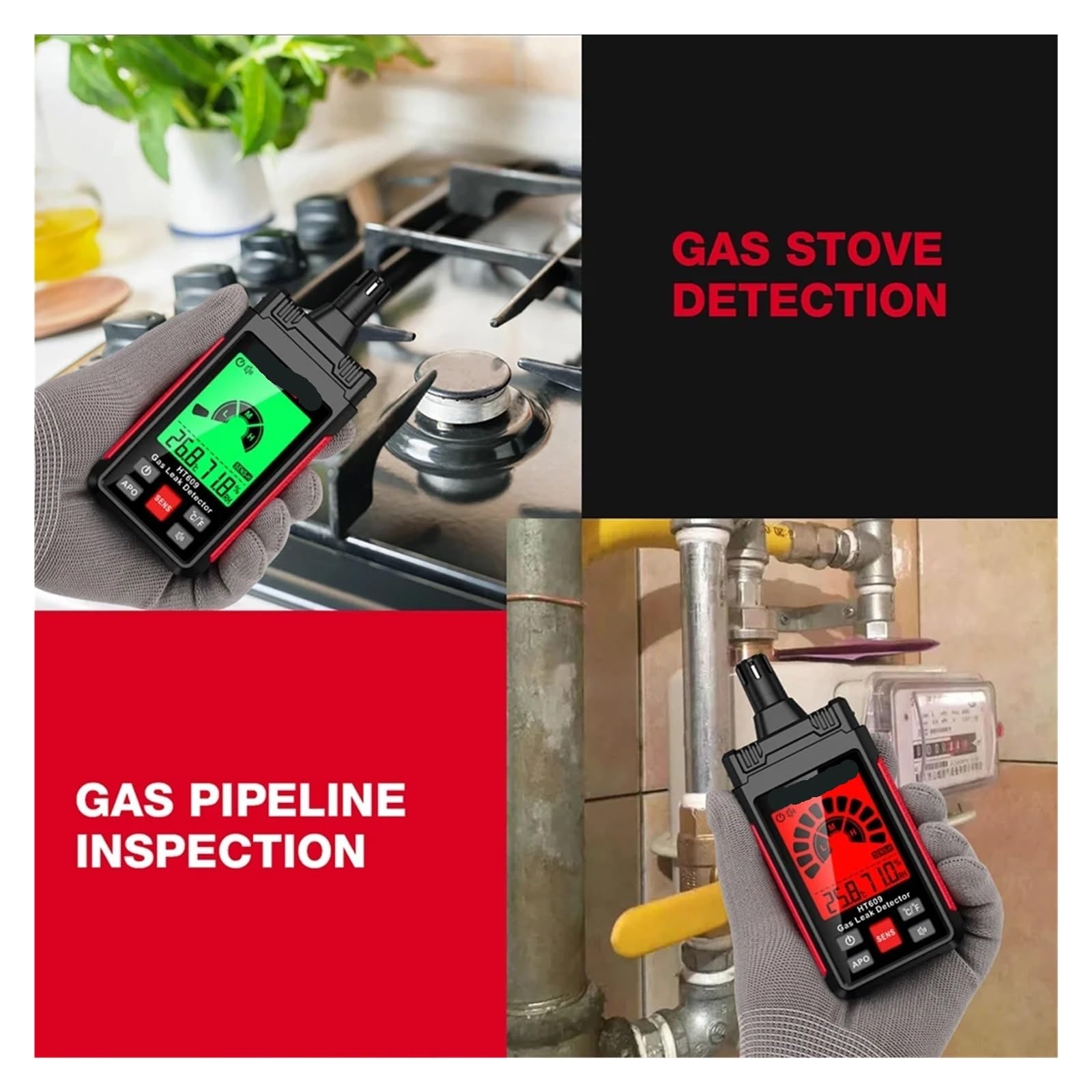 Gasdetektor, Gas Leck Detektor Brennbaren Sensor Tester Professionelle Natürliche Methan Leckage
