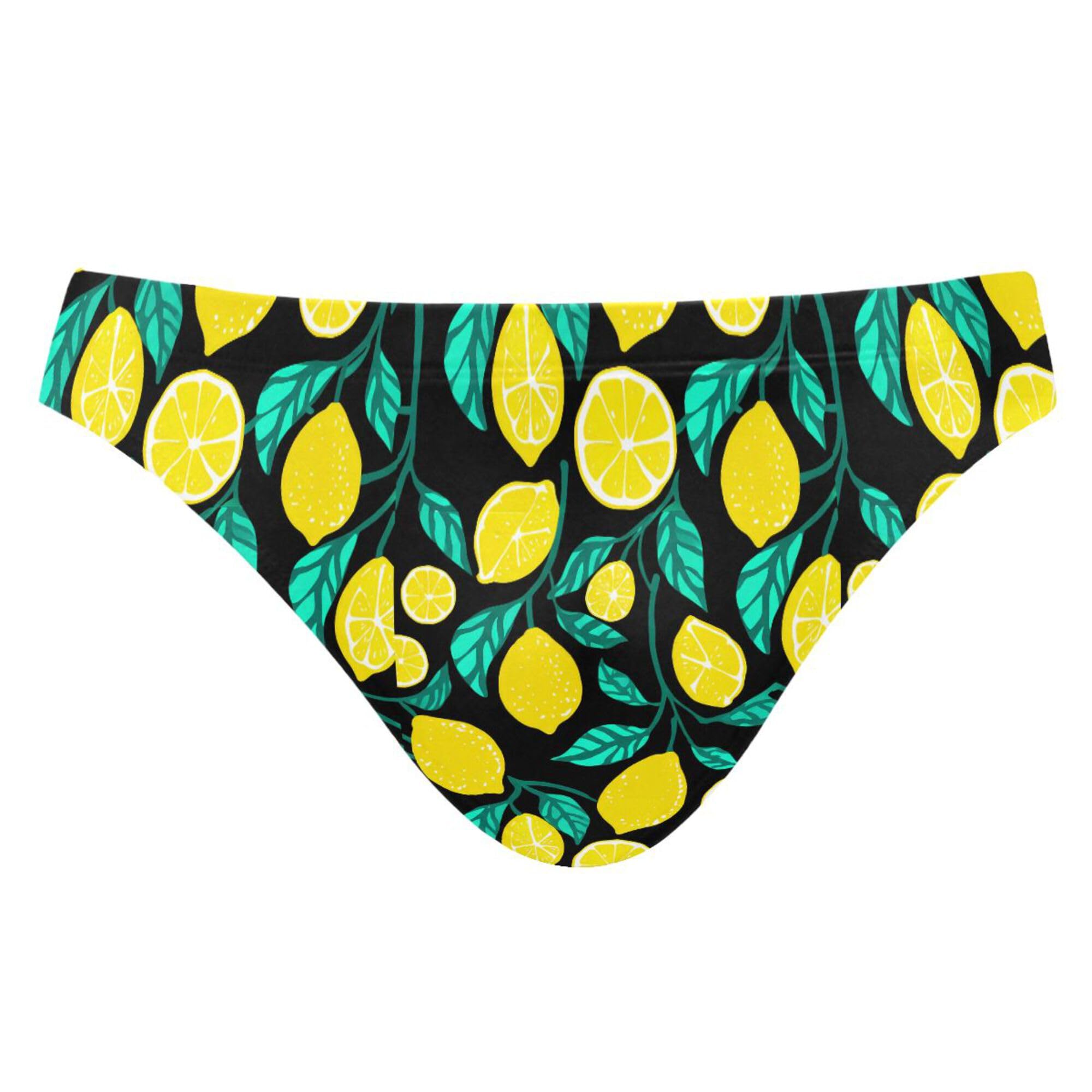 Lemon Fruit Summer Mens Swimwear Swim Briefs Bikini Swimsuit for Summer Beach L B0405078