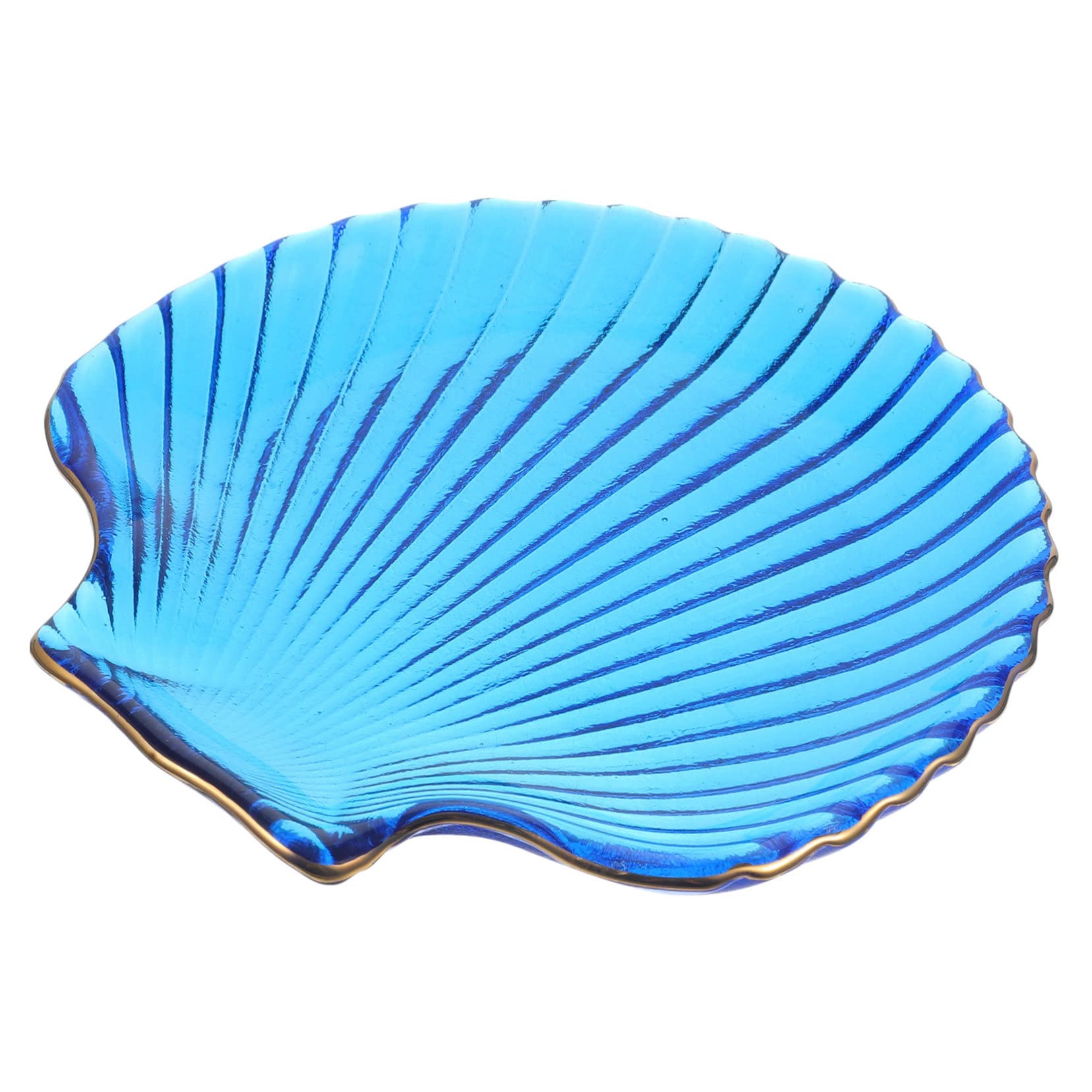 Cabilock Seashell Serving Bowl Glass Dish Shell Shape Multi-functional Snack Plate Tabletop Fruit Holder Dessert Storage