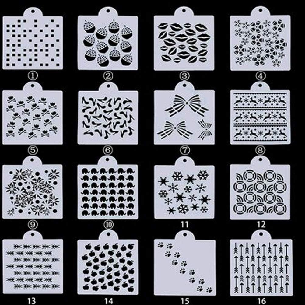 57 Pieces Cookie Stencil Set, Uspacific Cookie Stencil Cakes Baking Templates Floral Leaf Cake Stencil for Cookie Cupcake Fondant Scrapbooks Crafts Decor