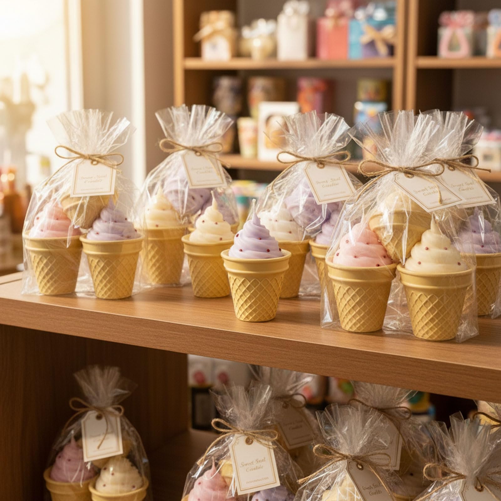BOOWAN NICOLE Süßes Swirl-Eiscreme-Kerzenglas & Kerzen-Nachfüll-Silikonform Kerzenformen zum Gießen für Kerzenherstellung Handwerk Ornamente (SH1332+LZ0973)