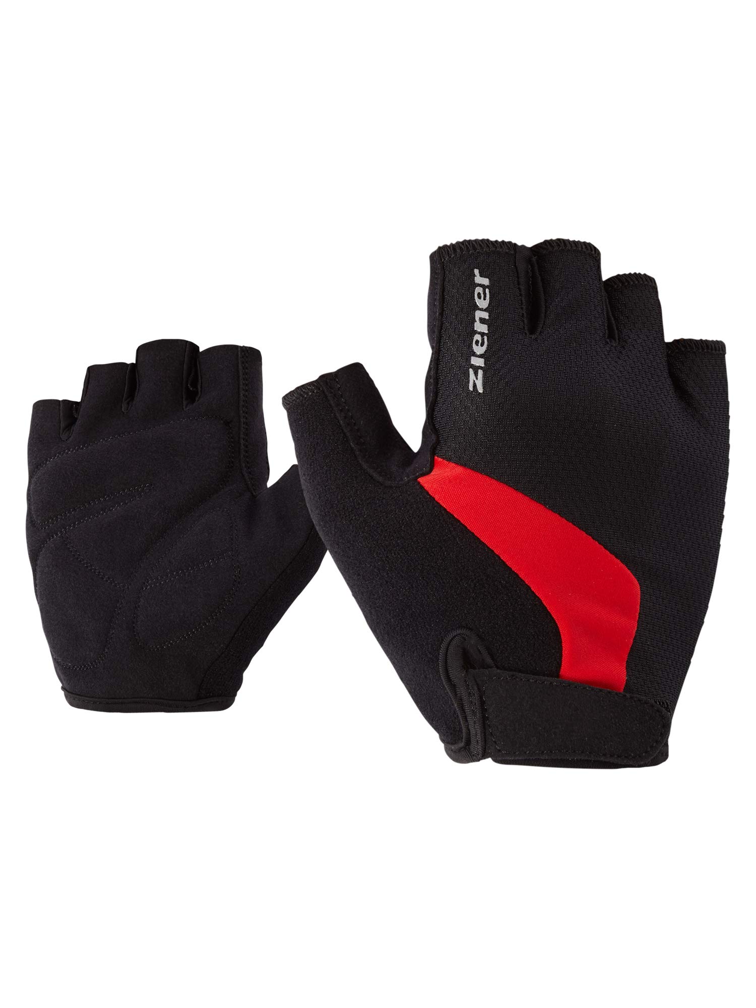 Ziener Adult Crido Cycling Mountain Bike Cycling Gloves Short Finger Breathable Cushioning Red 9