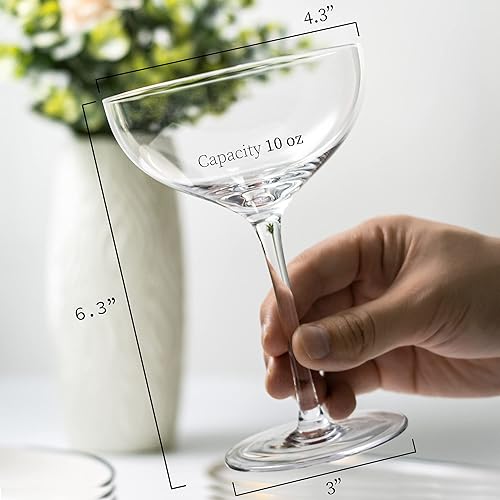 Miniatura 2 de Juego de 4 vasos de copa de champán  Elegante cupé de cóctel ideal para servir Martini Gimlet y Manhattan  Cristalería de cristal de alta claridad