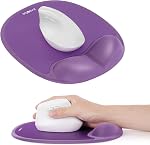 Pad de souris ergonomique avec la peau amie Lycra Mémoire de la mousse repose, lisse facile-propre PP Surface non glissante PU Base – Idéal pour Vertical, Ergonomic & Souris de bureau (Lavande pourpre)
