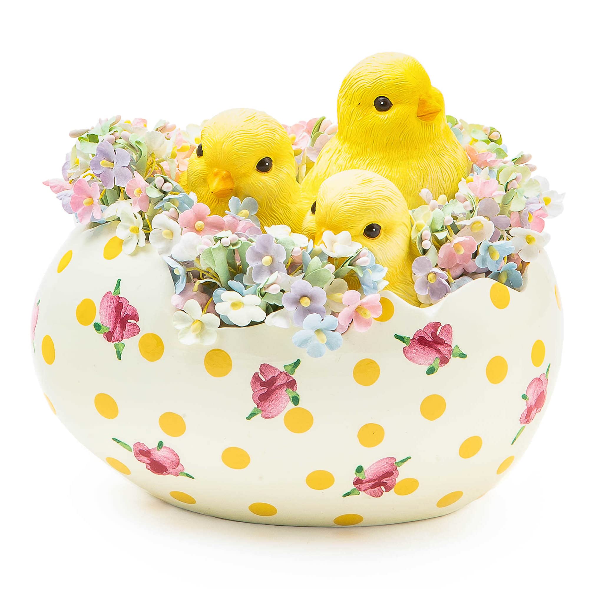 MACKENZIE-CHILDSRose Garden Peekaboo Egg, Cute Easter Chick Decor, Spring and Easter Home Decor