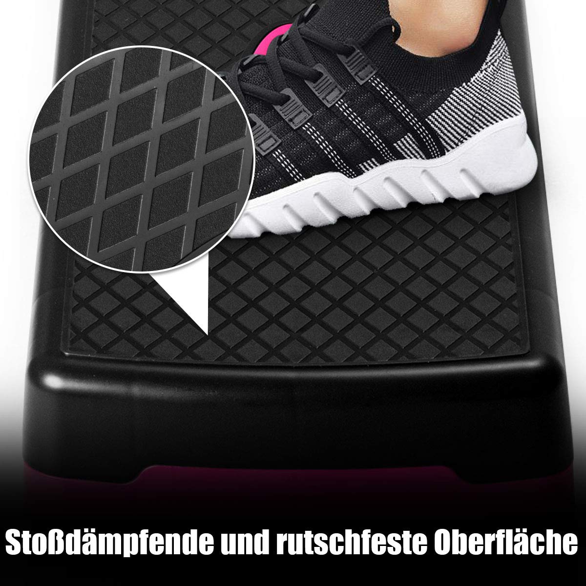 COSTWAY Höhenverstellbarer Aerobic Stepper mit Zwei Stufen von 10 cm und 15 cm, Steppbrett bis 250KG belastbar, Stepbench, Fitness Stepper für das Heim-Fitness