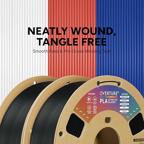 Vista 10 de Overture - Filamento PLA de impresión 3D para la mayoría de FDM en 1.75 milímetros, en bobina de 1 kilogramo de 200 x 200 milímetros y de precisión