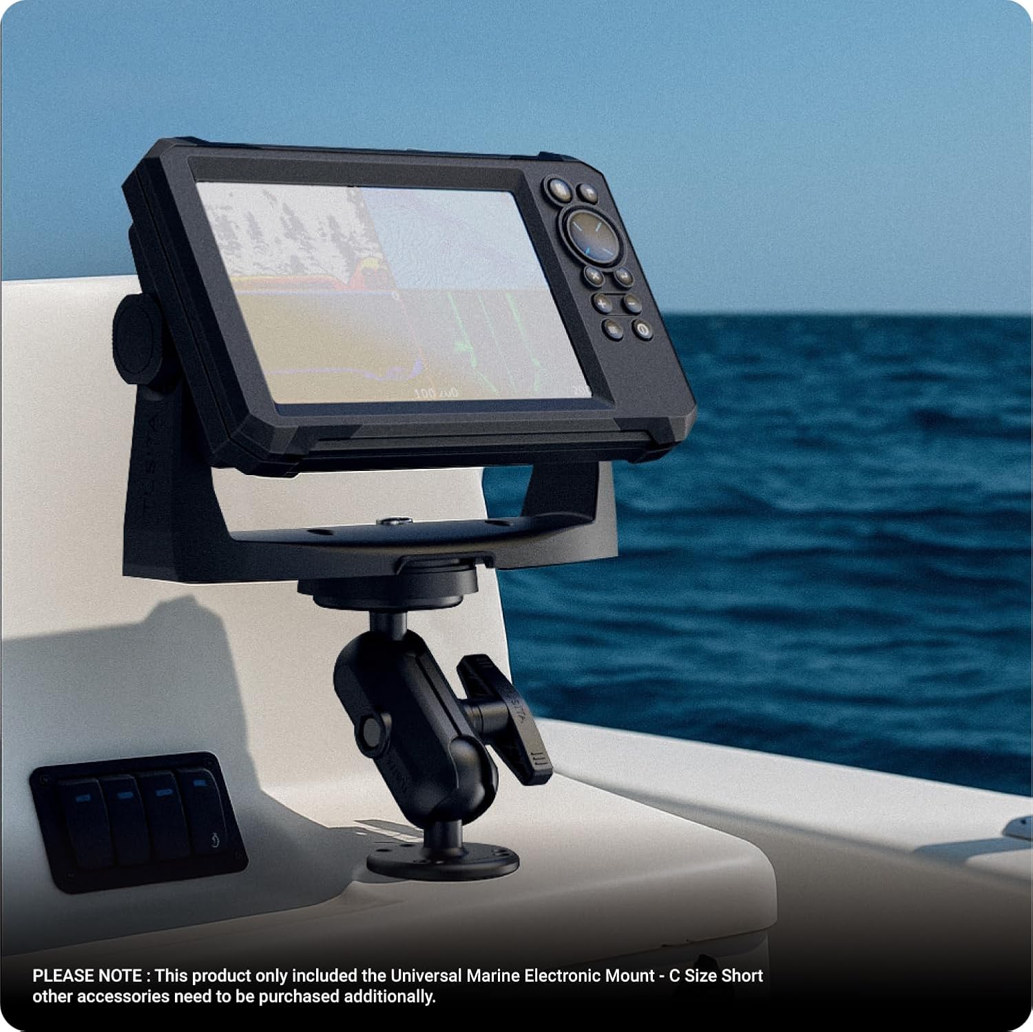 TUSITA 1.5" Universal Double Ball Mount with Two AMPS Round Plates, C Size Double Socket Arm - Short for Drill-Down Mounting