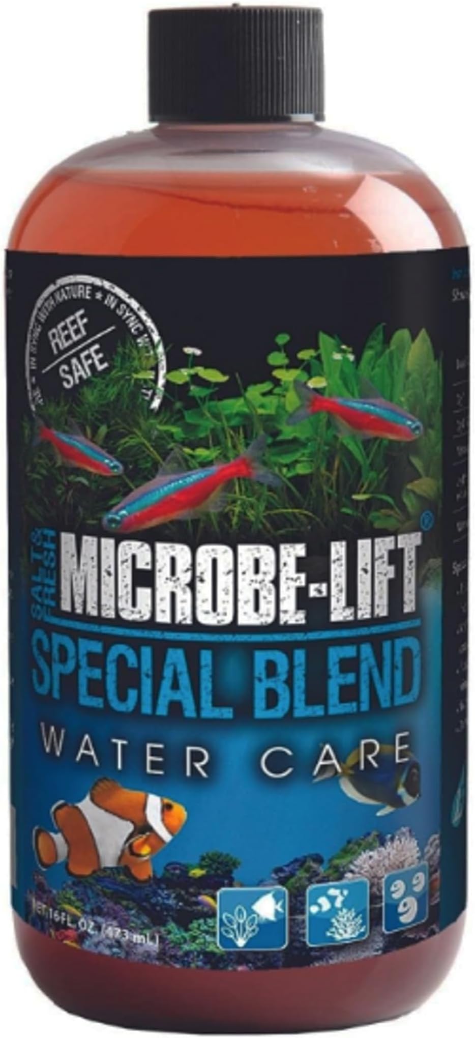 Special Blend Aquarium Treatment, Fish Tank Water Conditioner for Freshwater and Saltwater Tanks, Helps with Aquarium Algae Control and Odor, 16 Ounces (SBH16)