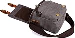 Sac/boîte à caméra, taille en cuir de toile vintage DSLR SLR Sac à frire pour Épaule Messenger