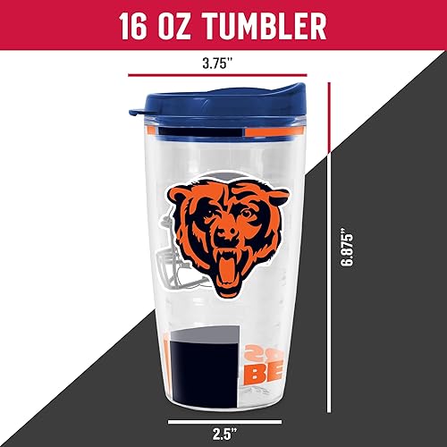 Miniatura 331 de Rico Industries NFL - Vaso clásico de fútbol americano de doble pared, 16 oz o 20 onzas, tapa W