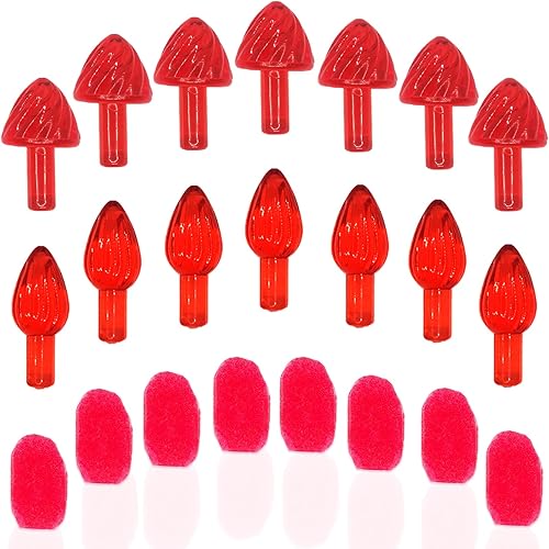 Paquete de 154 luces de repuesto de cerámica para árbol de Navidad, incluye nuevas bombillas adhesivas de fijación que no dañan la porcelana, giro