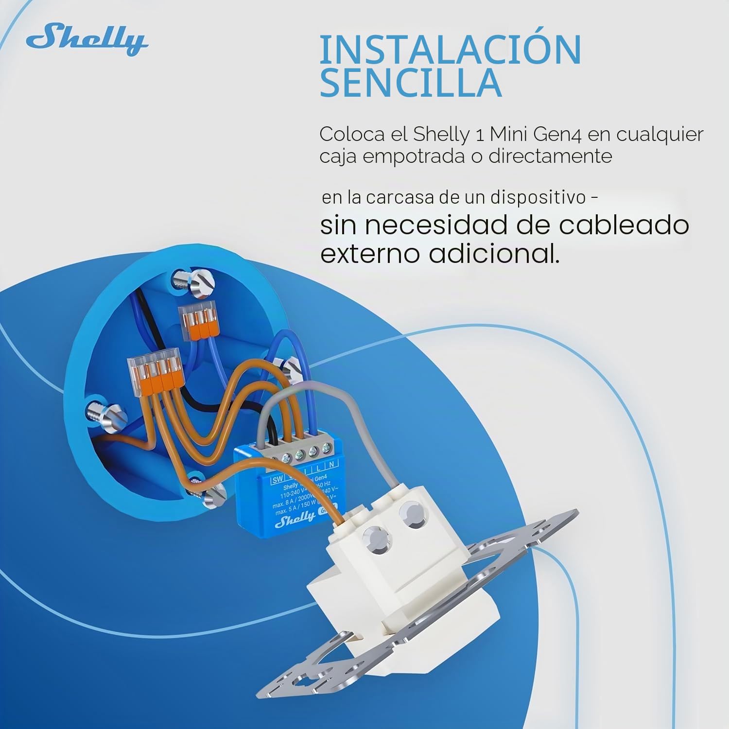 Shelly 1 Mini Gen4, paquete de 4, interruptor de relé inteligente WiFi, 1 canal, 8A, contacto sin potencial, automatización del hogar, control remoto, no se requiere hub, Alexa, Google Home, Apple
