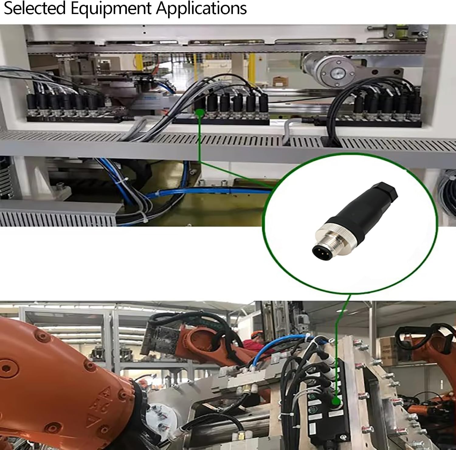 M12 IP67 Waterproof Screw Connector 5Pin Sensor Straight Female Plug Circular Threaded Coupling Electrical Aviation Wire A-Code Field Wireable Connector 10Pack