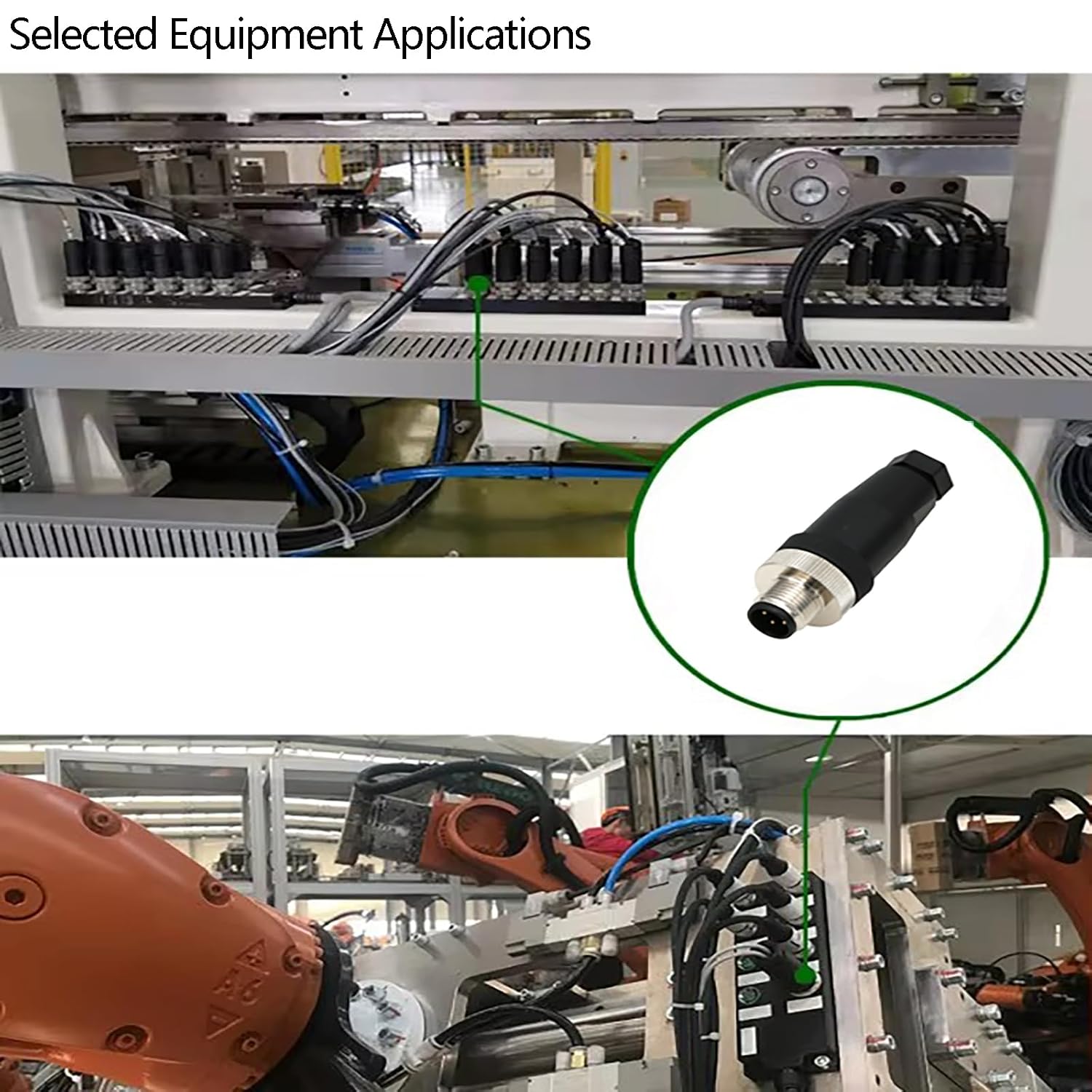 M12 A-Code 8Pin Right Angle Female Circular Field Wireable Waterproof Unshielded Connector,3 Pack | 90° compact female socket, space-saving selection for multi-channel transmitters inside compact automation equipment