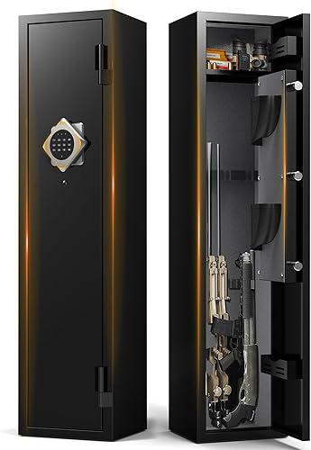 Marcree Caja Fuerte para Armas para el Hogar, Caja Fuerte Digital Pequeña para Rifles con Estante Desmontable, Gabinete Electrónico para Rifles y