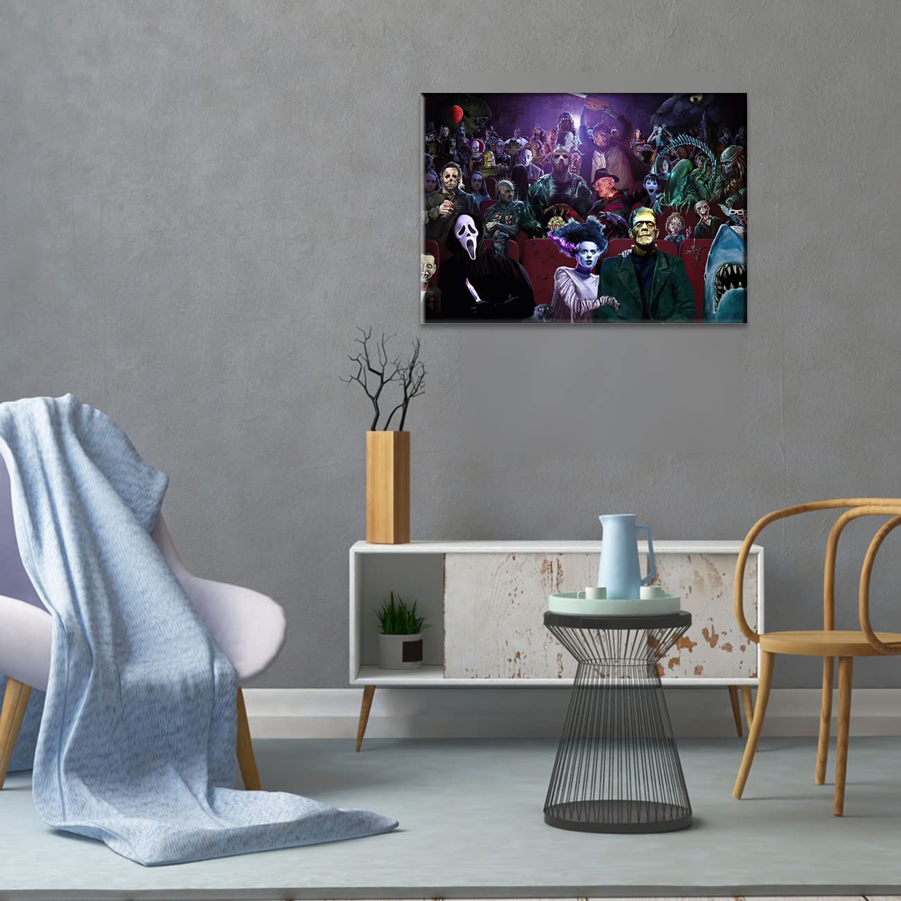Horror Movie Poster Horror Film Leinwand Wandbilder Horror Kunstdruck Gemälde für Kino Theater Heimdekoration (Rahmen, 60x90cm)