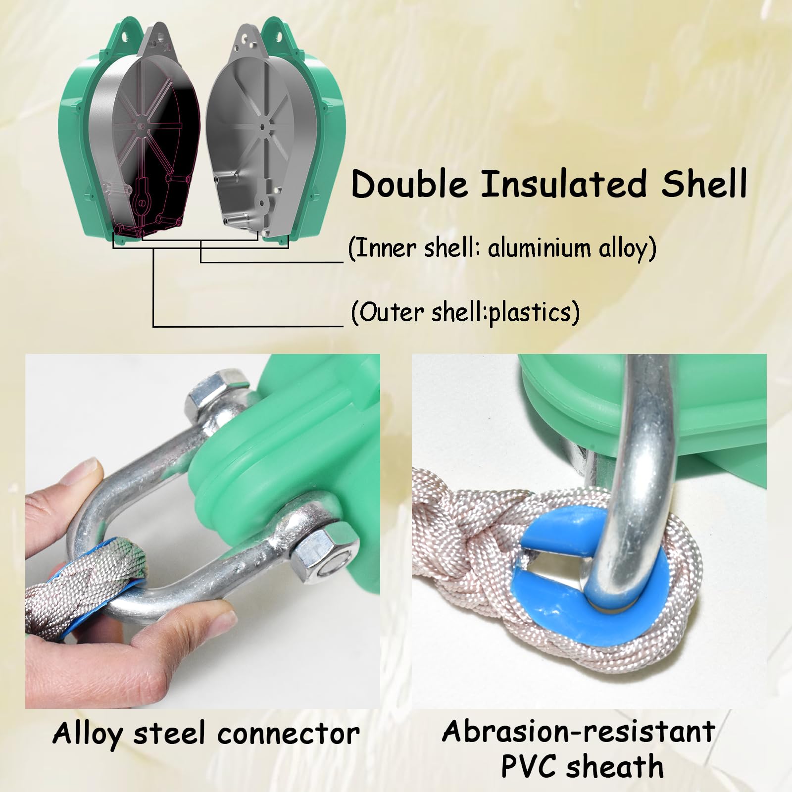 Arnes Linea de Vida Retractil Tejado, Dispositivo Anticaida Retractil Homologado 10m/15m/20m, Arnes Seguridad Anticaidas Retractil Trabajo Altura y Tejado con Gancho Giratorio(Verde,10m)