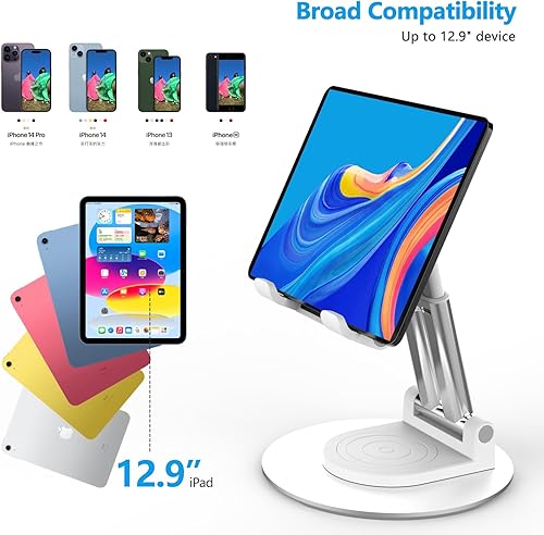 Miniatura 6 de SKSFLY Soporte plegable para teléfono celular, soporte ajustable de escritorio giratorio de 360 grados para accesorios de escritorio de oficina,