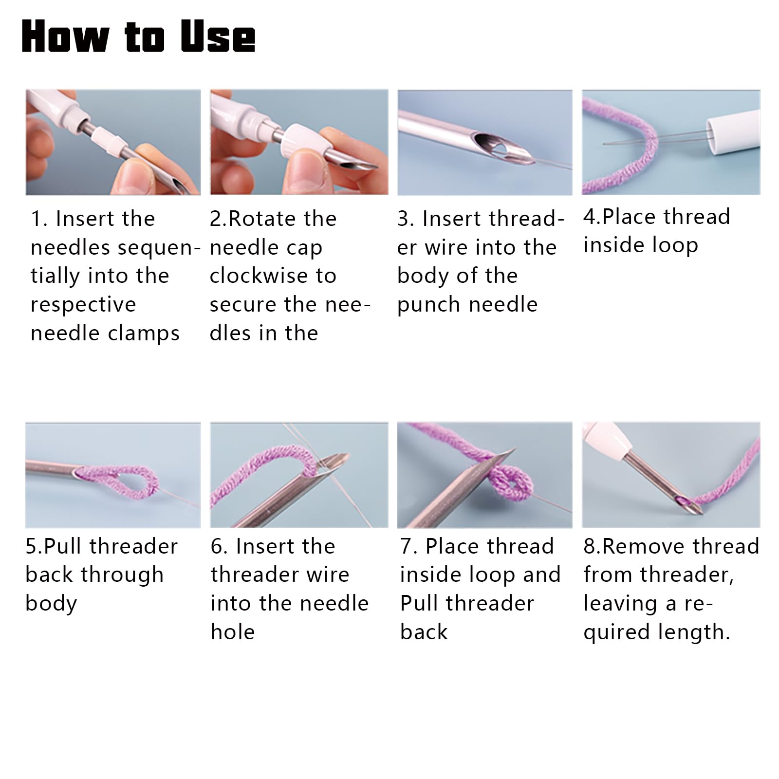 Kit 16 Pezzi Per Punch Needle - Aghi Regolabili Per Ricamo - Ideale Per Principianti E Adulti - Foto 5