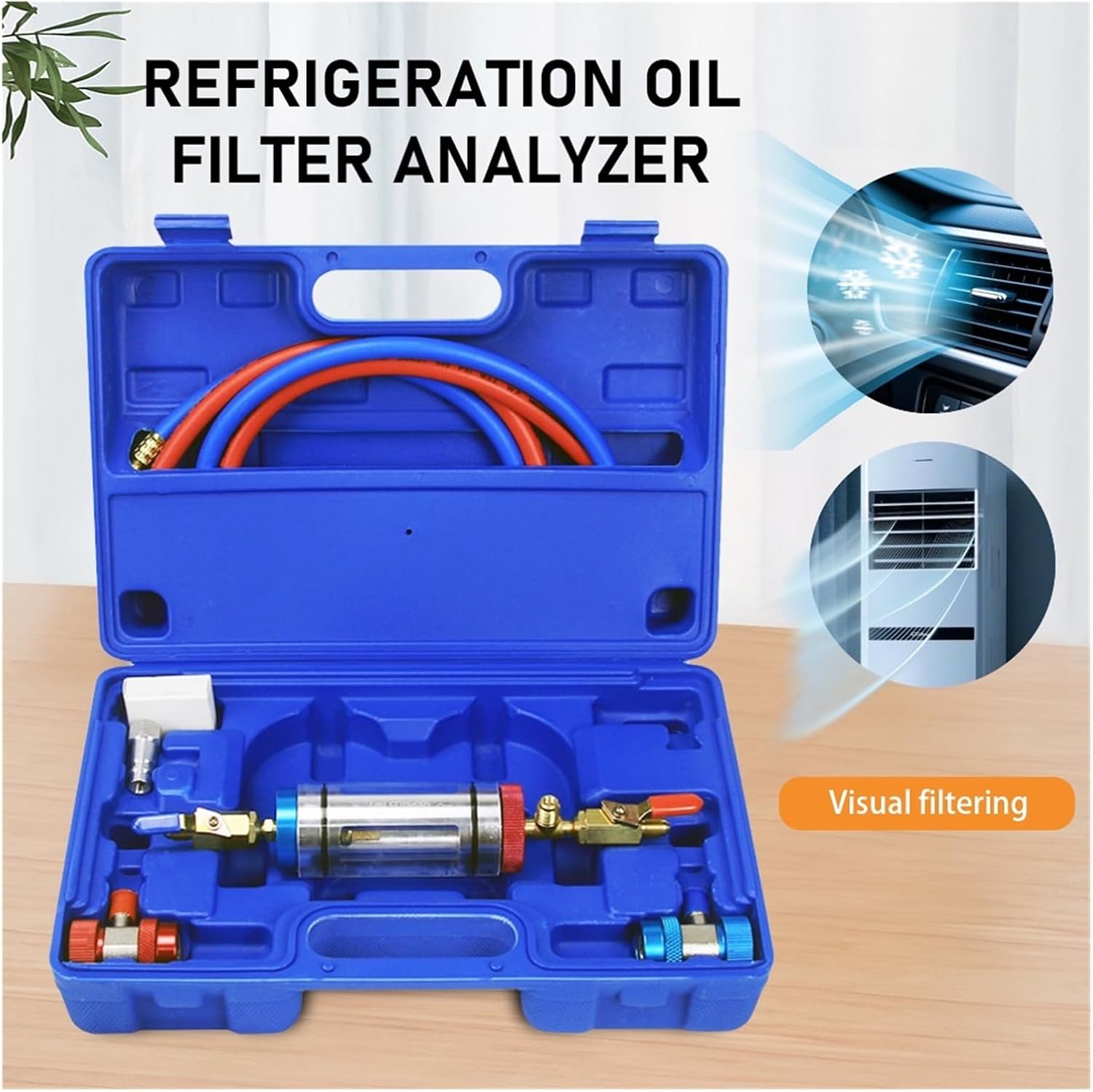 Automotive Air Conditioning Compressor Oil Filter Air Conditioning Refrigerant Oil Analyzer Oil Filler Purifier For Beginners DIY Use(Single tool)