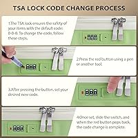 Vista 6 de Estuche de viaje de maquillaje rígido portátil de 14", Verde+blanco