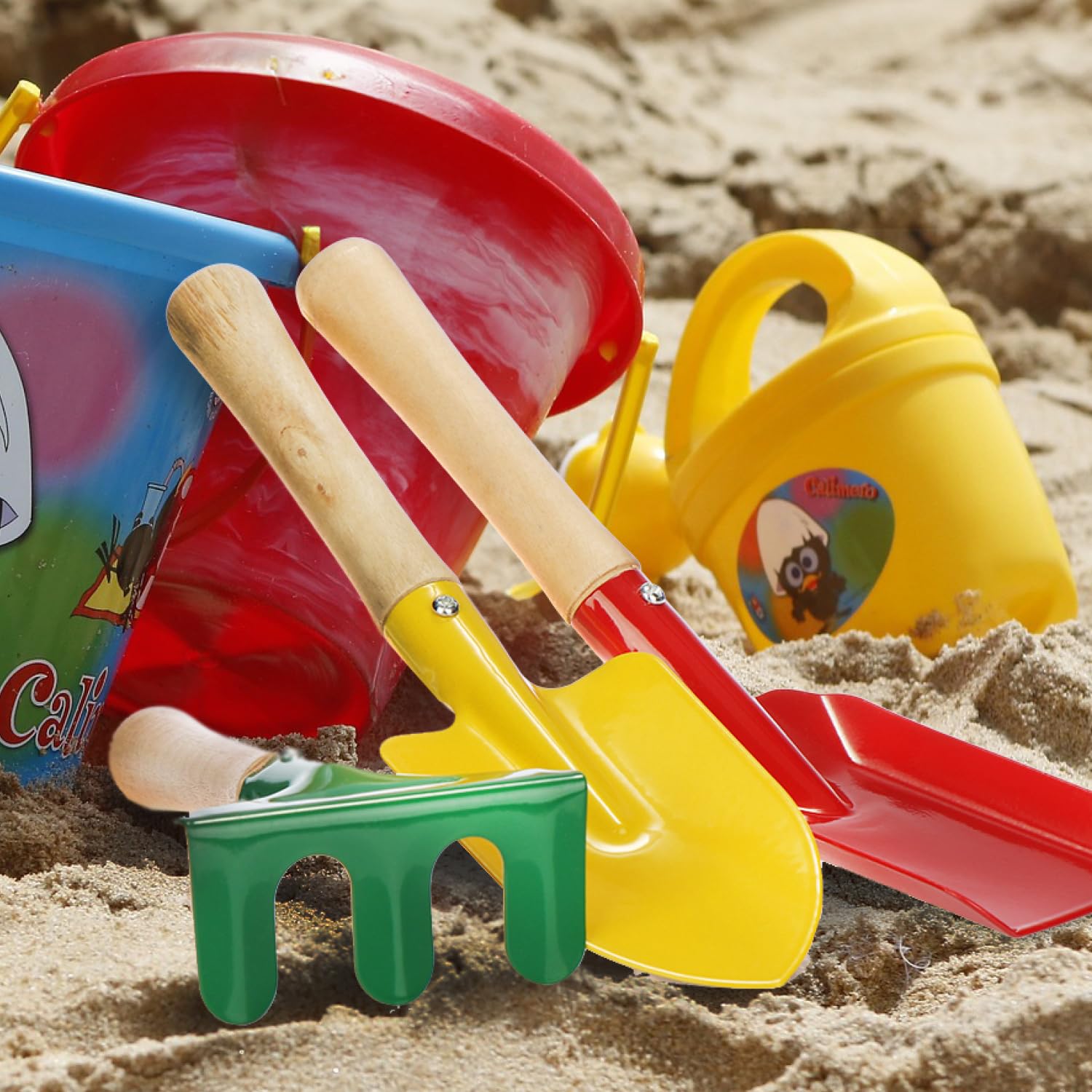 set attrezzi giardino 6 pezzi, mini utensili per balcone terrazza, kit per piantare con paletta trapiantatore rastrello, accessori per vaso aiuola (Set da 6 pezzi)