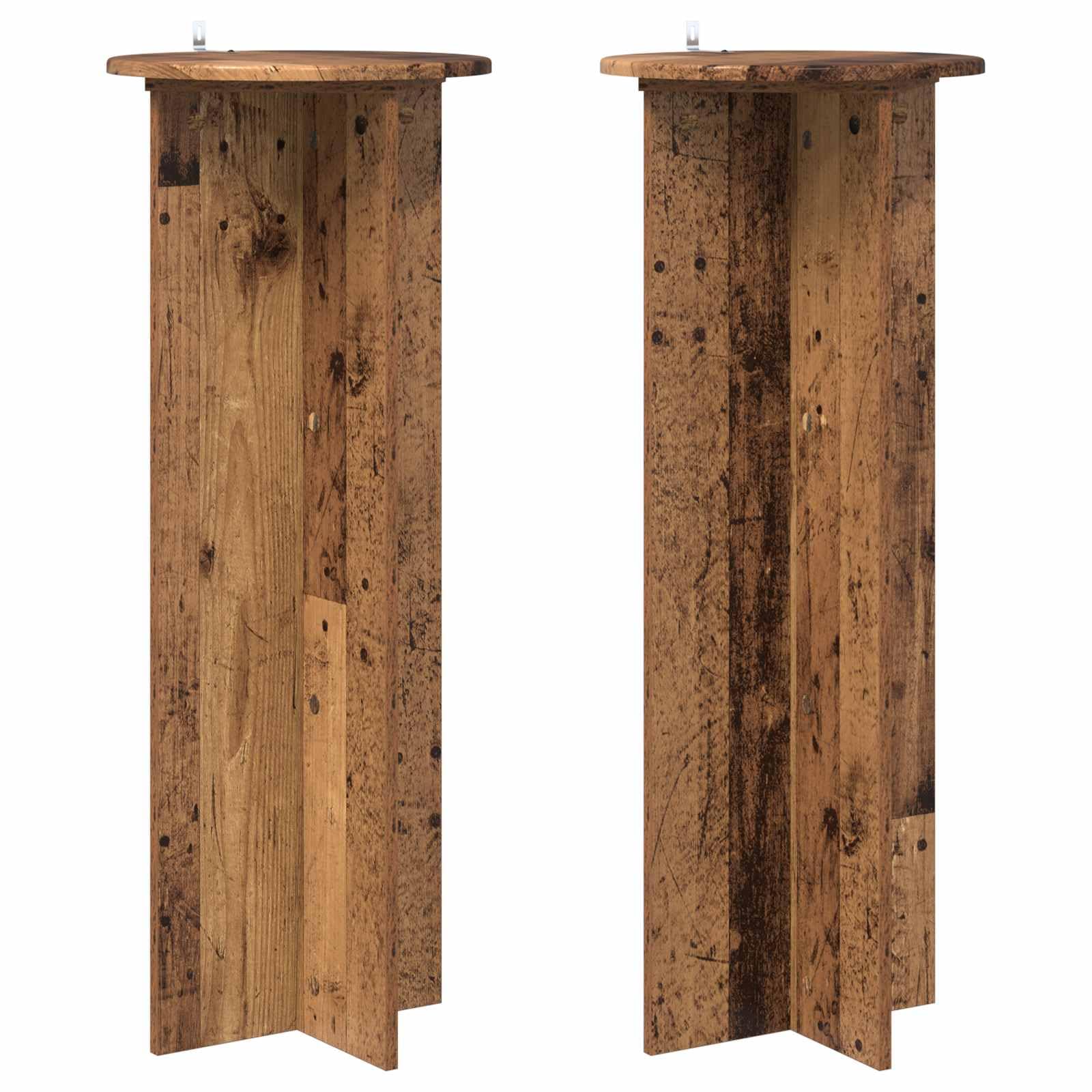 Pflanzenständer 2er Set Altholz-Optik 40x100 cm | Blumenhocker Holzwerkstoff für Zimmerpflanzen | Moderner Blumentopfständer Innenbereich Wohnzimmer Büro