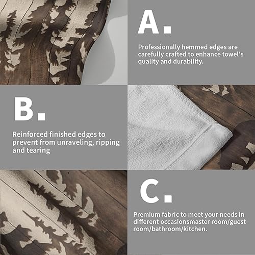 Miniatura 5 de Brown Bear - Juego de 2 toallas de mano suaves para invitados, decoración de baño, cocina fina, para platos de té