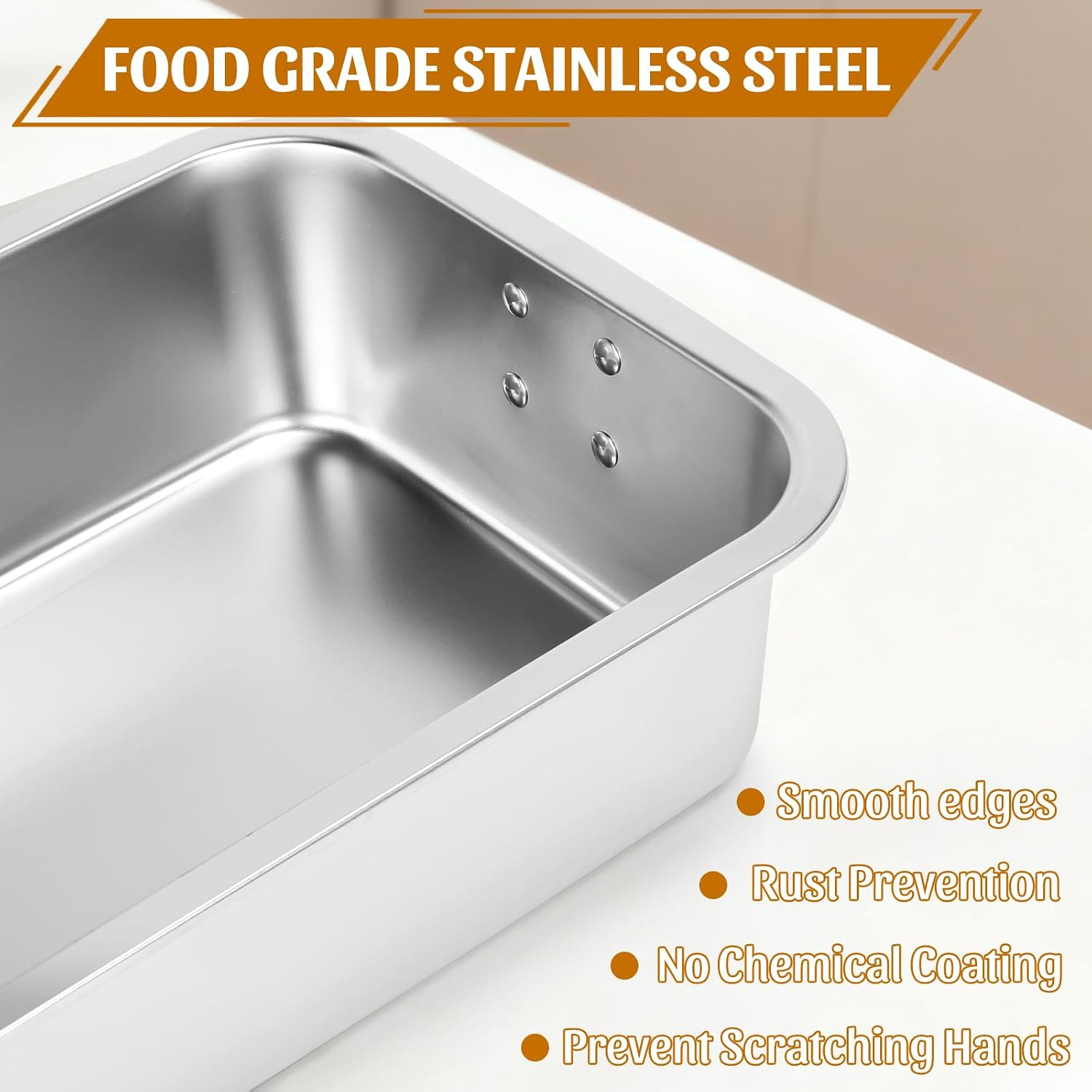 4 Inch Extra Deep Lasagna Pan with Lid and Handles 7.4QT Large Stainless Steel Nonstick Deep Baking Pan with Handles for Lasagna Casserole Dishes Brownie Sourdough Bread （14x10.6x4 IN)