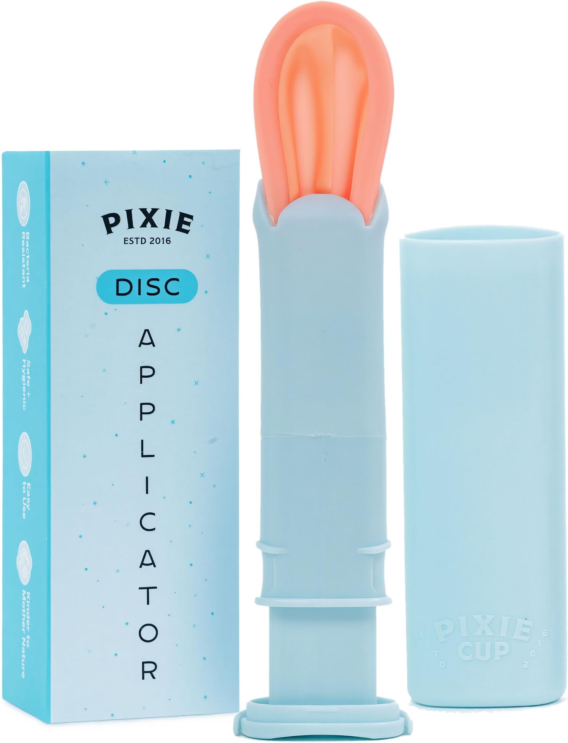 Pixie Menstrual Disc Applicator - Inserts Like A Tampon - Every Woman Can Now Use Period Discs - Perfect for Long Nails - Self Sterilizer TPE Properties - Travel Case - NOT for Menstrual Cups
