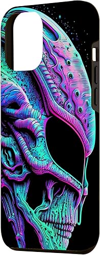 Miniatura 11 de iPhone 13 Pro Trippy Vaporwave Alien Head Skull Dripping Paint UFO Art Case