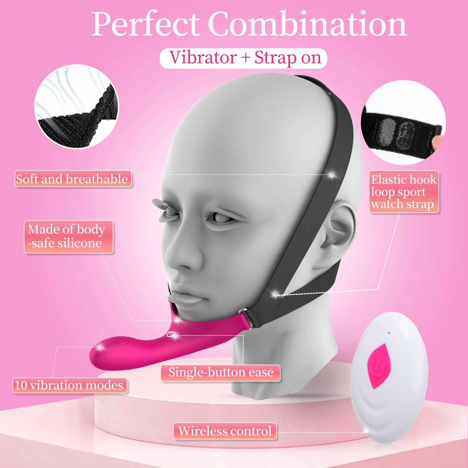 Amazon.com: Strap-On Face Chin Harness Vibrator Dildo, Wearable  Head-Mounted Dildo Strap with 10 Vibrating Modes for G-Spot and Anal  Stimulation, Head Oral and Solo Play, Fun Crazy Sex Toys for Adult Couples :
