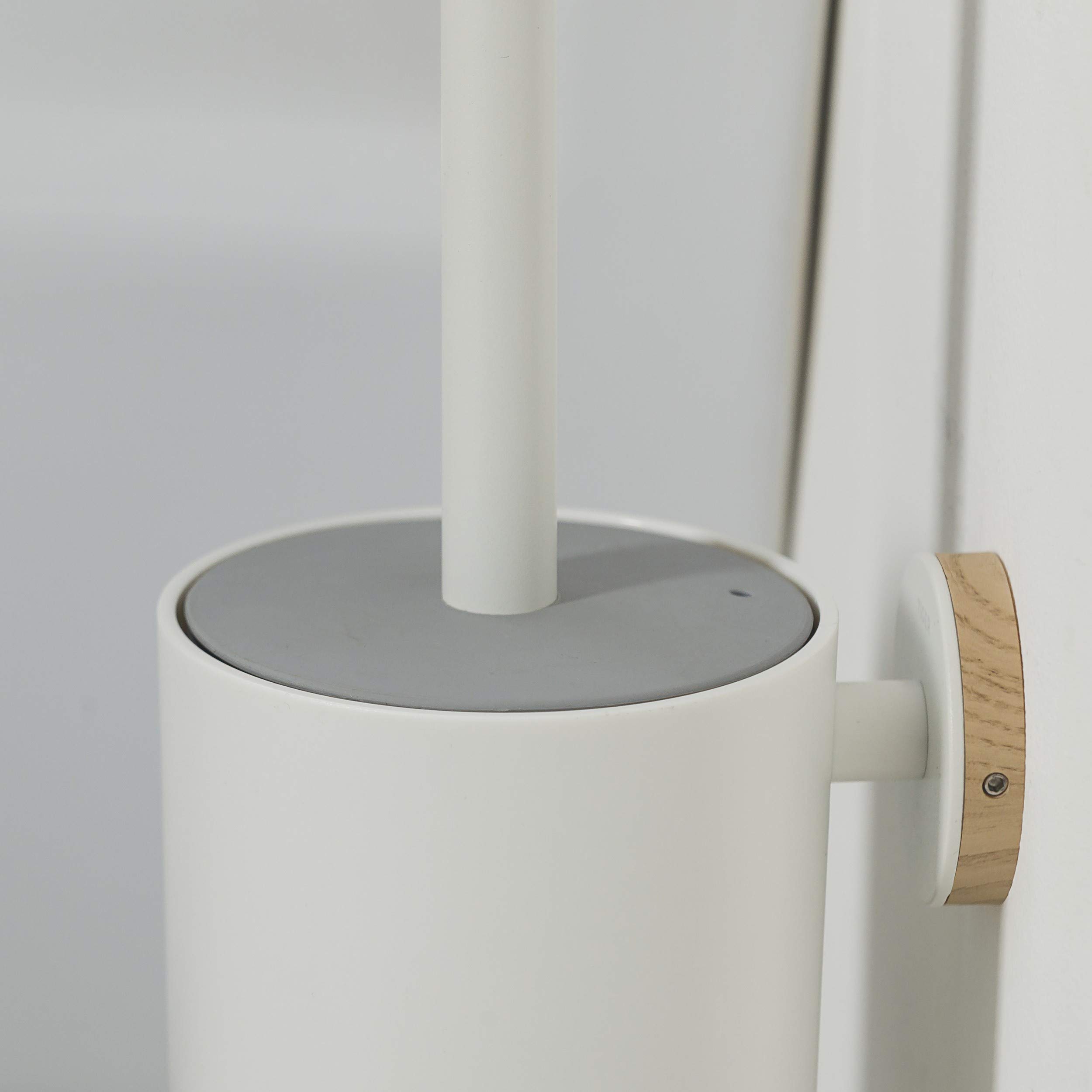 Tiger Urban Toilettenbürste, WC-Bürste mit Halter zur Wandbefestigung, mit austauschbaren Dekor-Ringen zur individuellen Gestaltung, hygienischer Deckel integriert, Farbe: Weiß