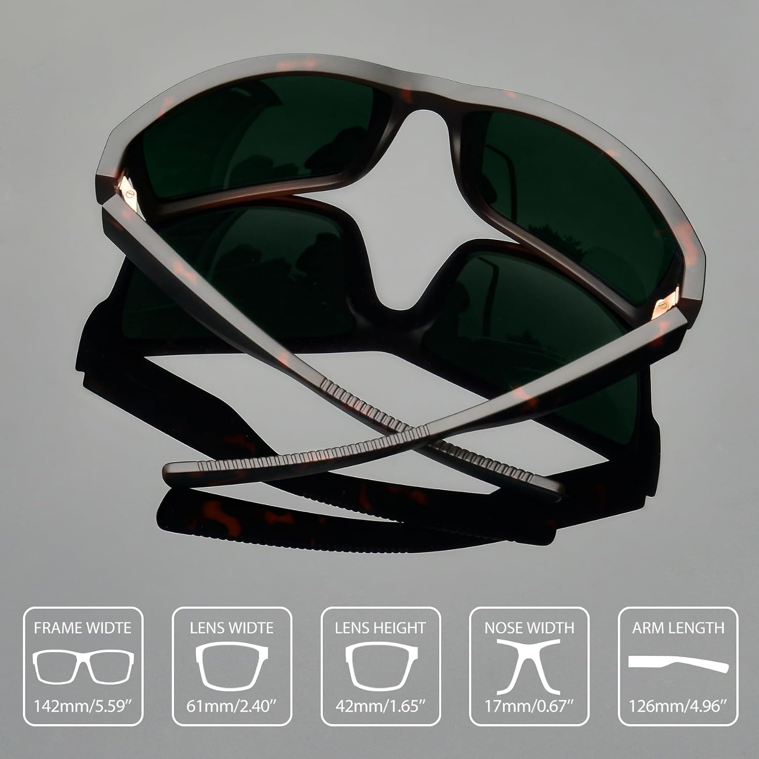 Joopin Rectangle Sports Sunglasses Polarized UV Protection Shades for Men | Wrap Around Sun Glasses, Trendy Plastic Frame, TAC Lens, Safety, Driving, Running, Fishing, Cycling, Hiking