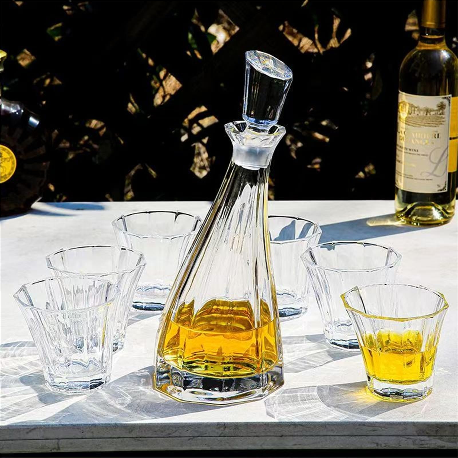 Karafka do whisky, butelka wina, statuetka artystyczna, bezołowiowe szklane karafki na wino, dekoracja domu, zestaw do whisky, europejski luksusowy kryształowy zestaw butelek do whisky z 6 szklankami