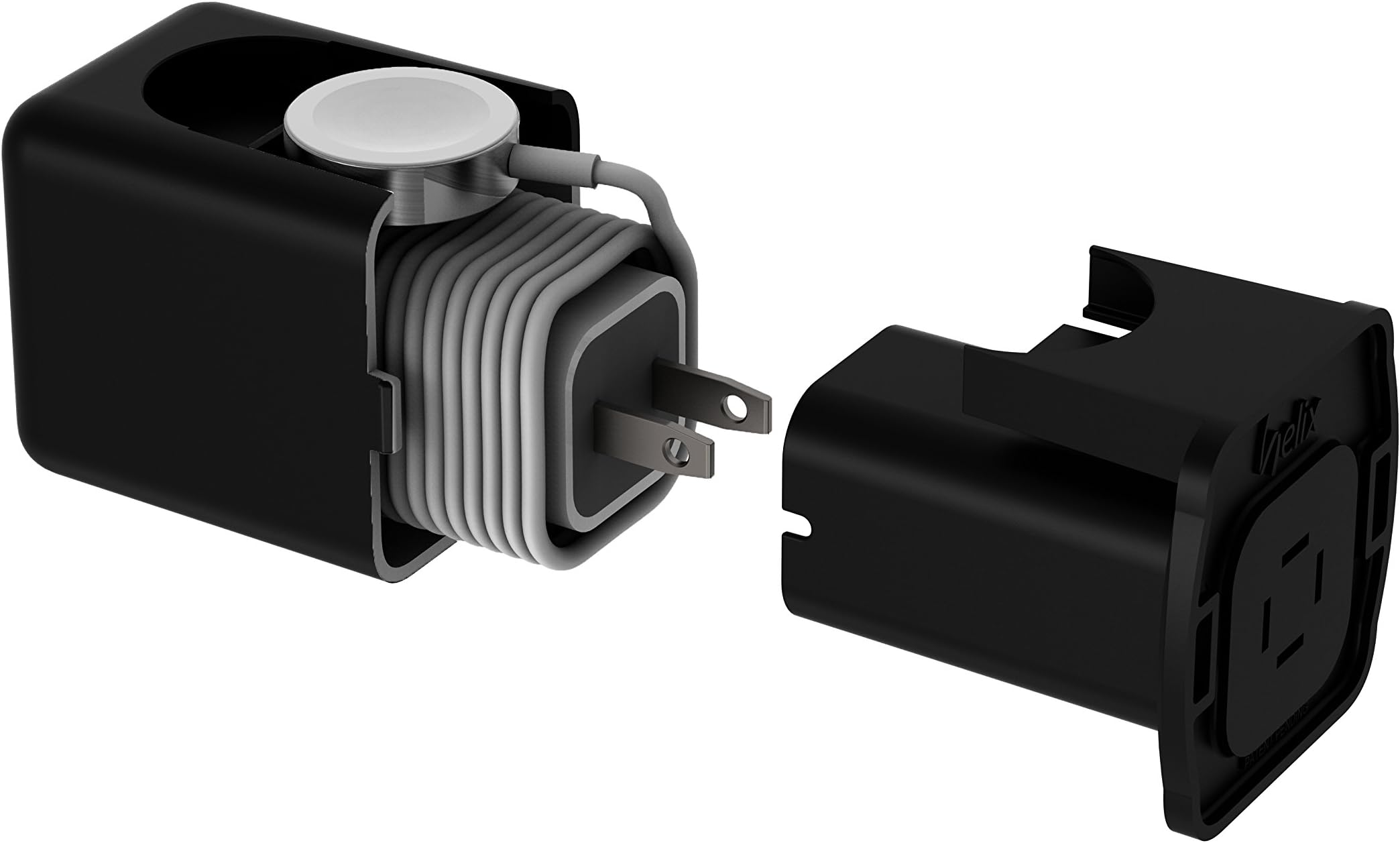 Helix Charging Dock Housing for Your Apple Watch Charger and Cable (Black)