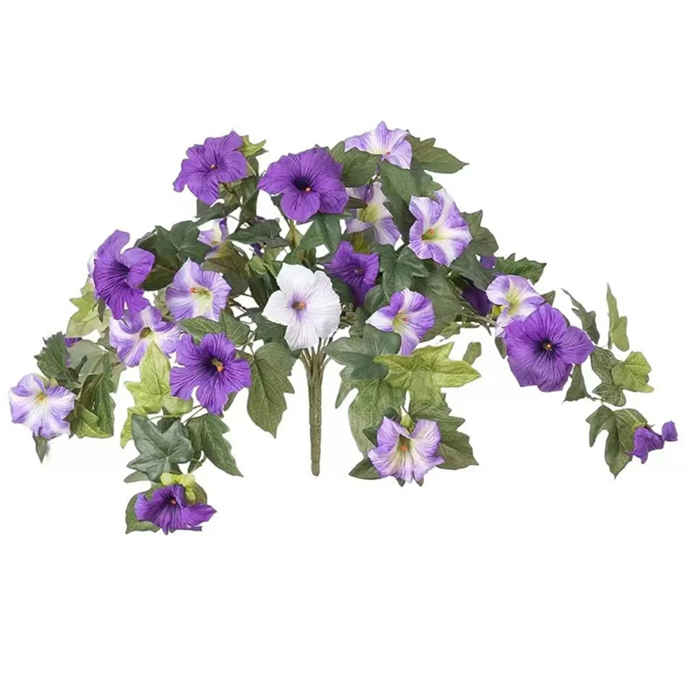 Fleurs artificielles extérieur violettes : faux pétunias 70 cm pour cour