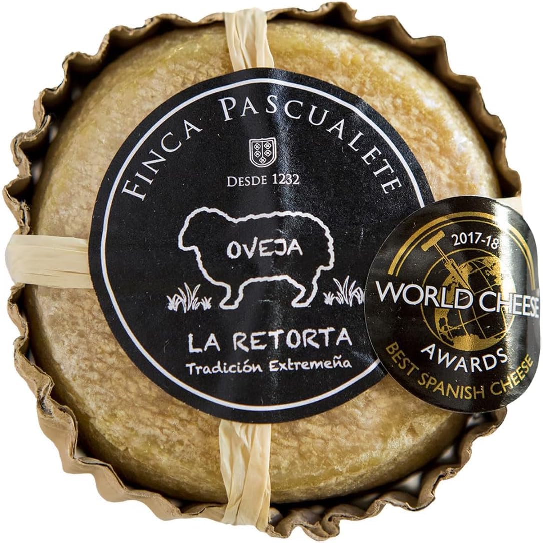 PACK 2 - Queso La Retorta Finca Pascualete 500g aprox. – Artesano de Leche Cruda de Oveja Prensado a Mano – Sabor Intenso y Untuoso – Sin Gluten – Ideal para Regalar o Disfrutar – Queso Extremeño