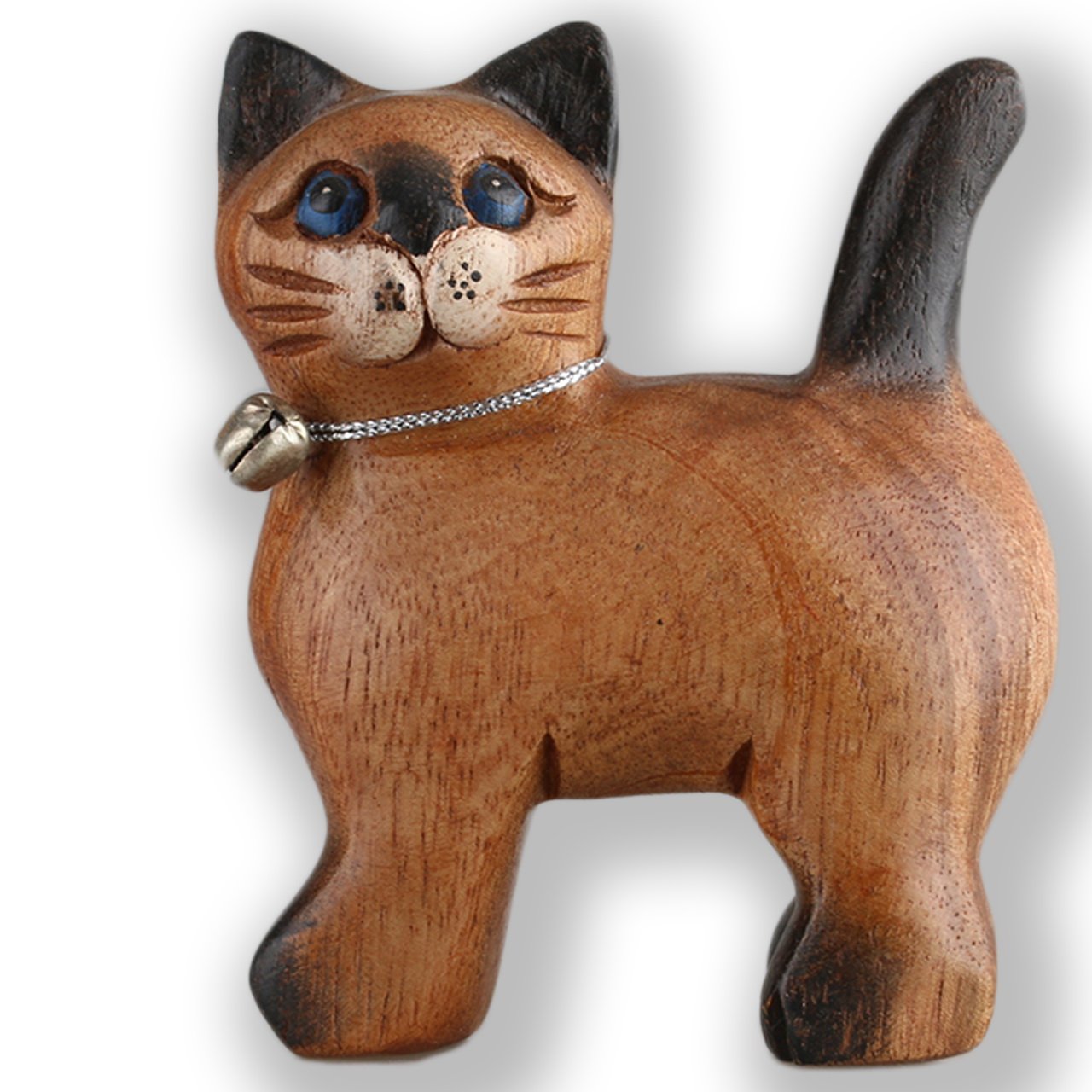 ART-CRAFT HTKA015 Holzkatze in verspielter Pose bemalt 10 cm