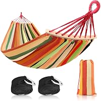 Amaca 200 x 150cm, Amaca da Campeggio con Asta di Sospensione