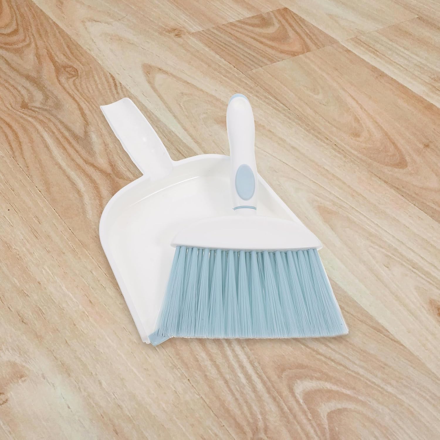 Kichvoe Mini Hand Broom and Dustpan Set, Small Whisk Broom with Ice Tone Dust Pan, Portable Cleaning Tools for Desk, Sofa, Keyboard, and Household Use