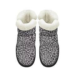 KEIAHUAN Women Winter Snow Boots Fur Lined Booties Slip On Comfortable Outdoor Flat Shoes with Fuzzy Collar