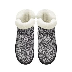KEIAHUAN Women Winter Snow Boots Fur Lined Booties Slip On Comfortable Outdoor Flat Shoes with Fuzzy Collar