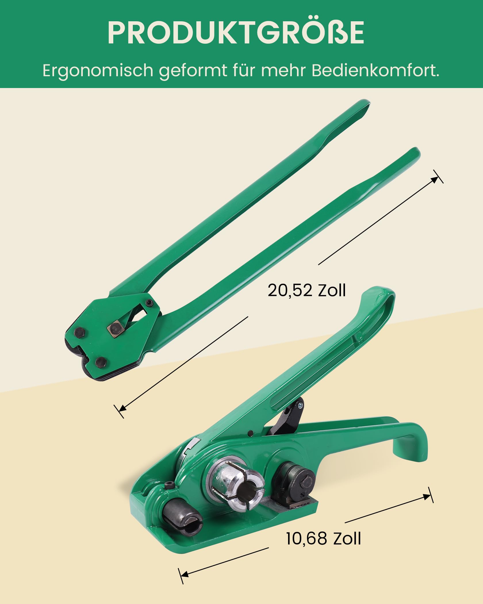 FoundGo Appareil de cerclage manuel [12-19 mm] Kit de cerclage avec 300 m de bande de cerclage PET de 680 kg de résistance à la traction pour emballage avec fermeture de tendeur 300 boucles