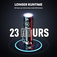 Vista 7 de 77outdoor EDC Small Rechargeable Flashlight, Sofirn SC18 1800 High Lumen Flashlight, Super Bright Pocket Light with Powerful SST-40 LED, Type C